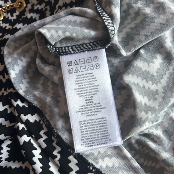 MK Geometric Print Dress Lace Up Gold Chain - Picture 4 of 6